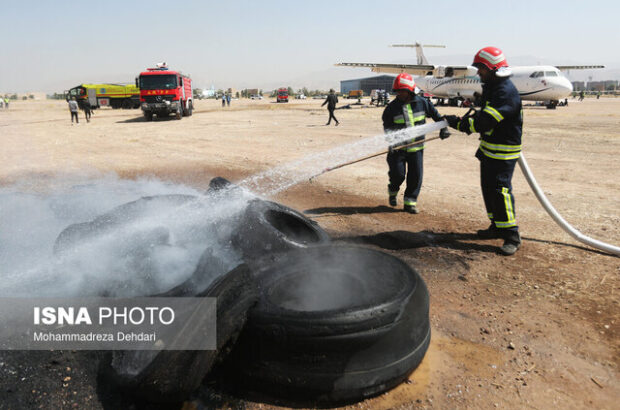 مانور طرح اضطراری در فرودگاه یزد برگزار شد